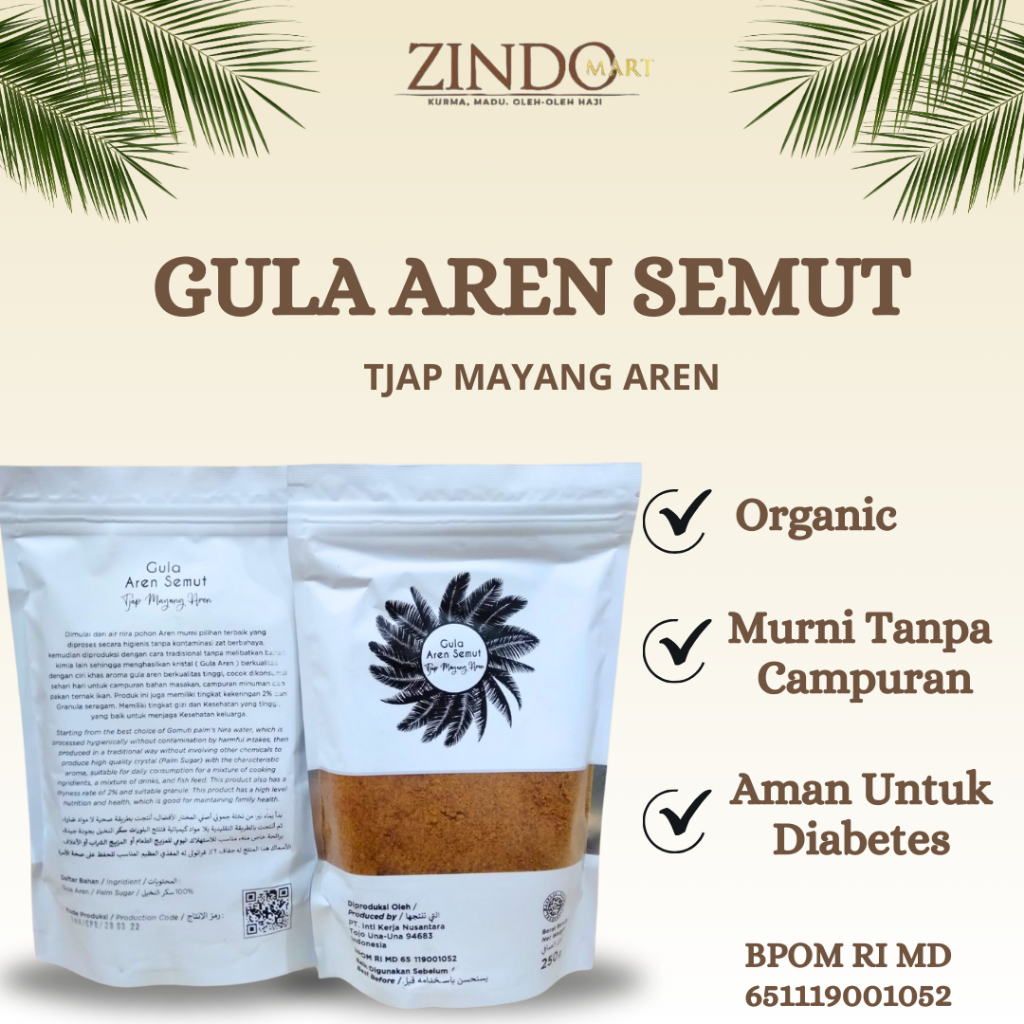 

GULA AREN SEMUT ASLI TJAP MAYANG AREN 500GR / BUBUK PALM SUGAR ORGANIK