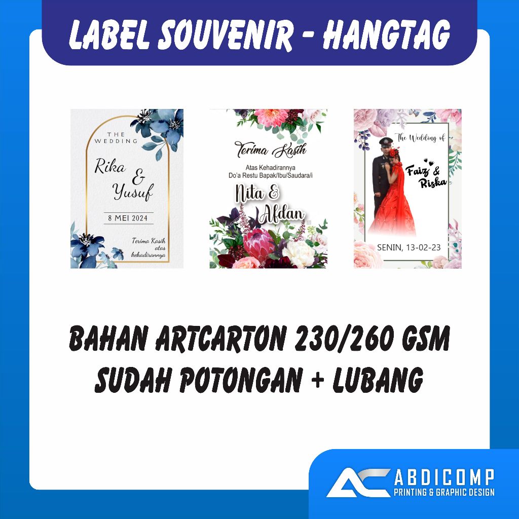 

Label Souvenir Suvenir Nikahan Nikah Resepsi Hangtag Hang Tag Murah Free Desain
