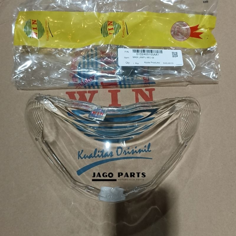 kaca mika lampu depan mio smile mio new mio sporty tahun 2008 2009 2010 merek win