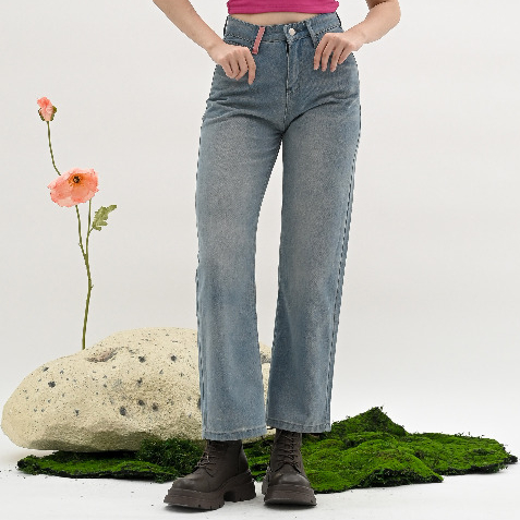 Pink Aer Loop Light Denim Jeans