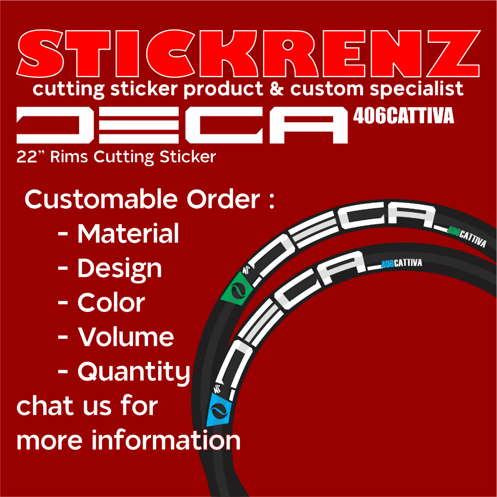 Cutting Sticker Stiker Velg Rims Sepeda Lipat 22" DECA 406 Custom