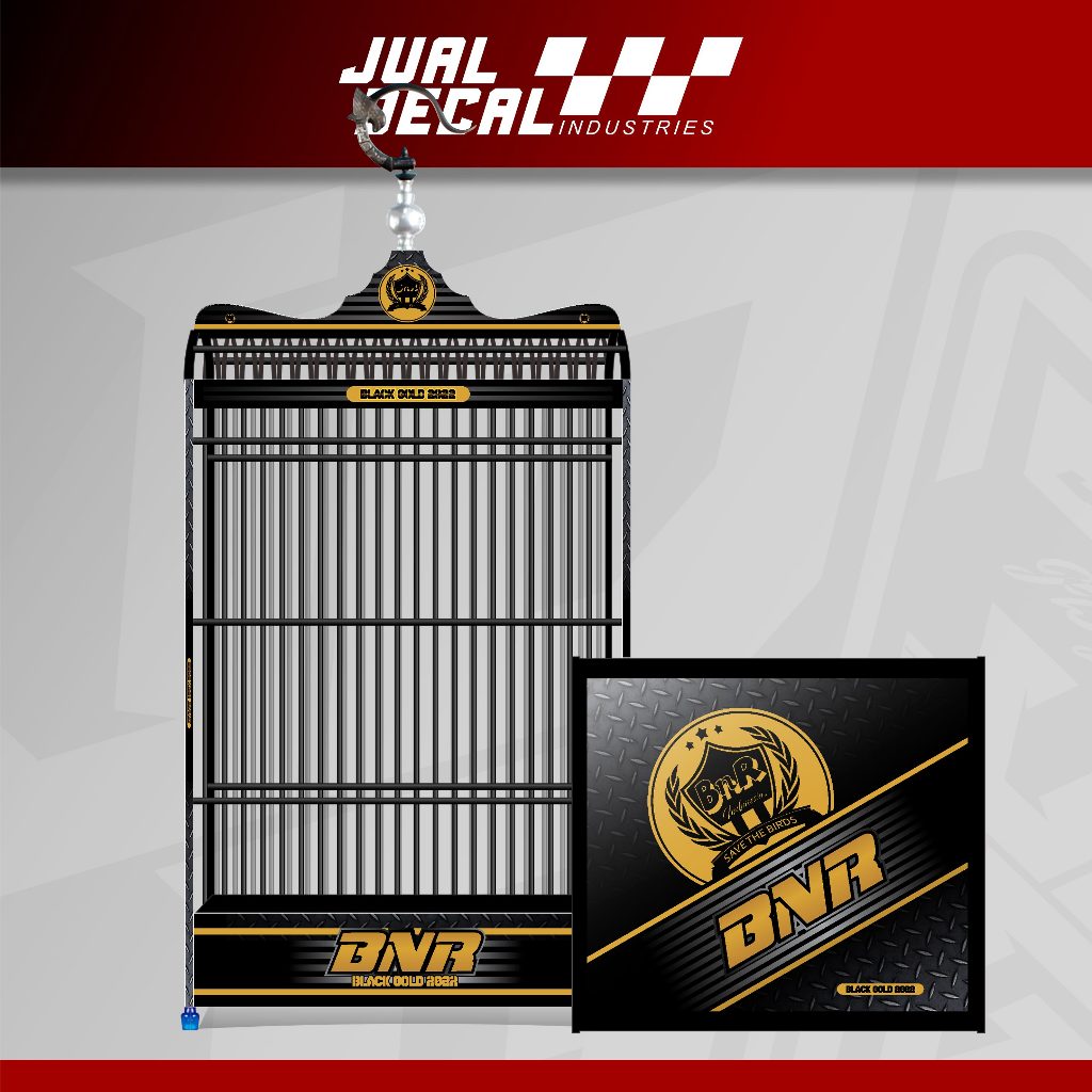 Stiker Sangkar Kotak BNR gold Indonedia Custom Decal Kandang Variasi Gepengan Kosan