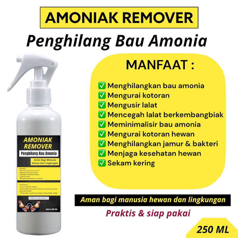 Ay00 Amoniak Remover 250ml Penghilang Kotoran Kandang Hewan Menghilangkan Bau Amonia