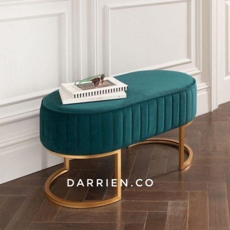 Bench Oval Kaki Besi | Kursi Tamu Oval Panjang | Stool Oval Minimalis