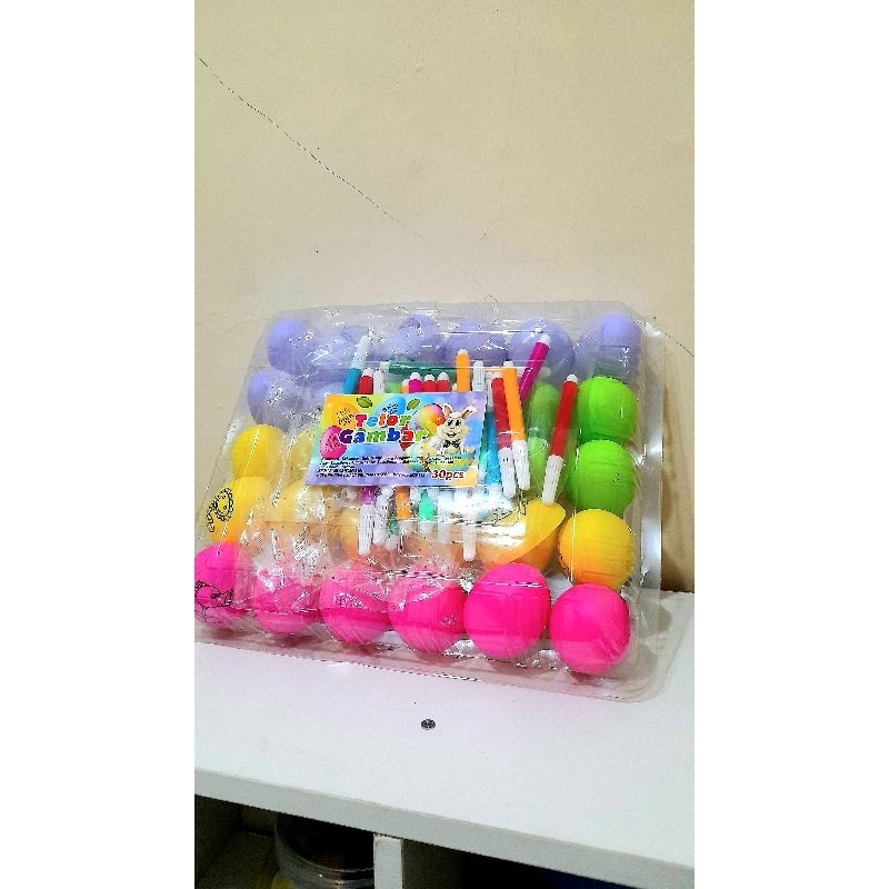 

Permen bentuk telur gratis pensil warna + mainan isi 30pcs