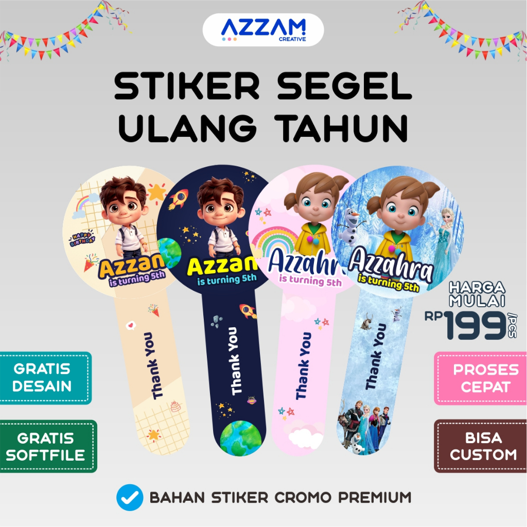 

STIKER SEGEL ULANG TAHUN / STIKER ULANG TAHUN / STIKER BIRTHDAY / STIKER SEAL / STICKER / STIKER / STIKER LABEL