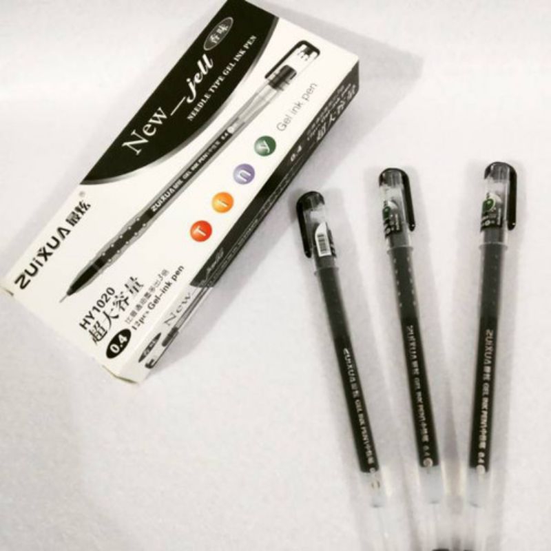 

Pulpen Bolpoint Gel Zuixua HY1020 Pack 12 pcs - Hitam