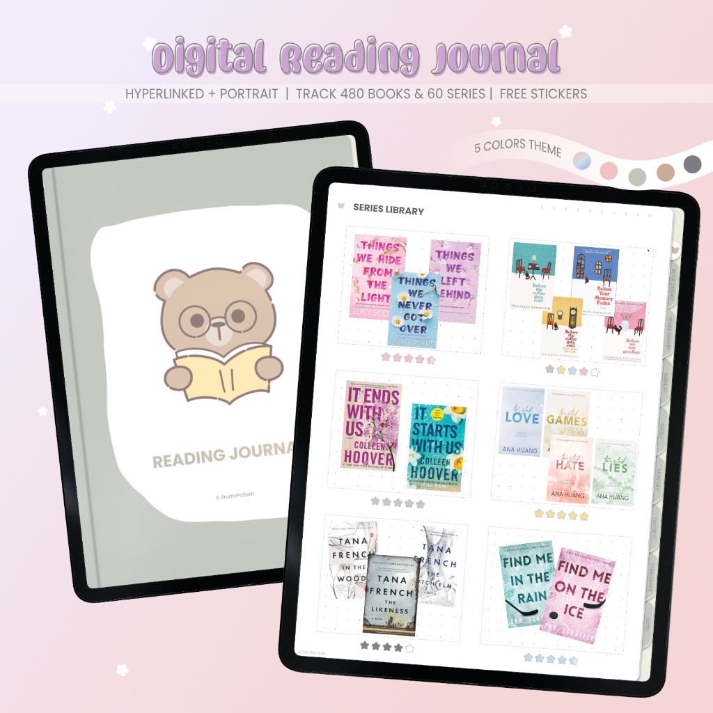 

Digital Reading Journal Template untuk Goodnotes, Notability (iPad/Tablet)
