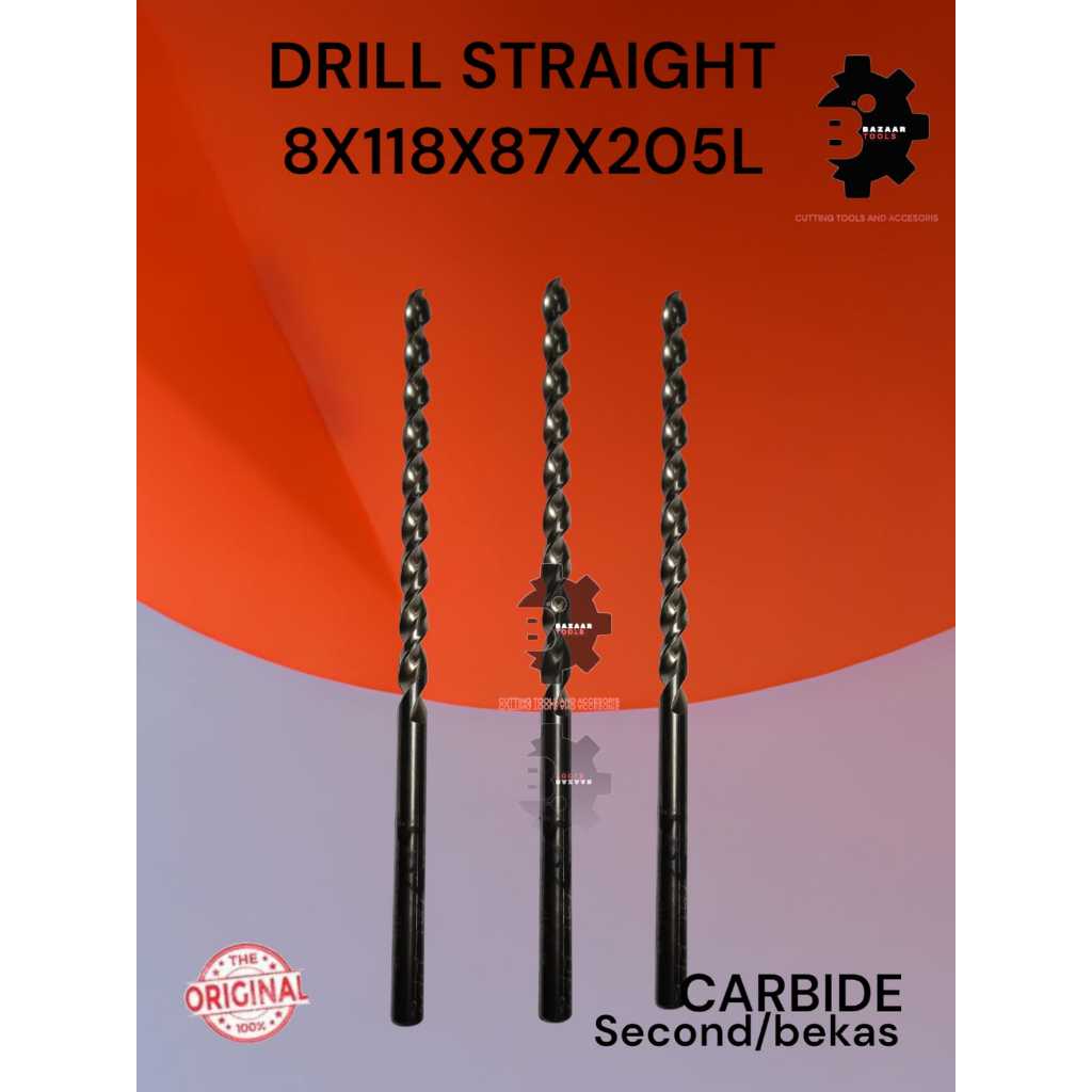 DRILL STRAIGHT 8X118X87X205L Second Hand / Bekas - Drill Straight Diameter 8mm - Pisau Bor - drill L