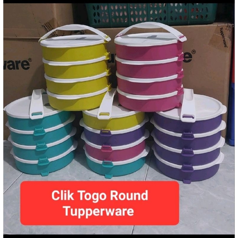Rantang Clik Togo Round Tupperware ( FREE Bubble Warp )