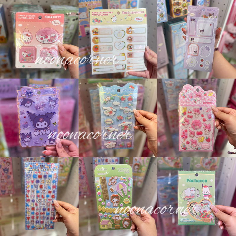 

Miniso x Sanrio - Stickers AutoCollants 2D / Stiker Lucu 3D Sanrio Kuromi Cinnamoroll My Melody Pochacco