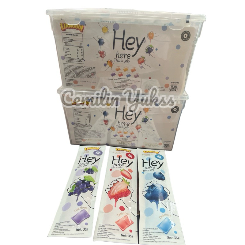 

Lianggui Hey Jelly 1050g Jelly Agar Aneka Rasa Buah Strawbery Anggur Bluberry 30Pcs x 35g