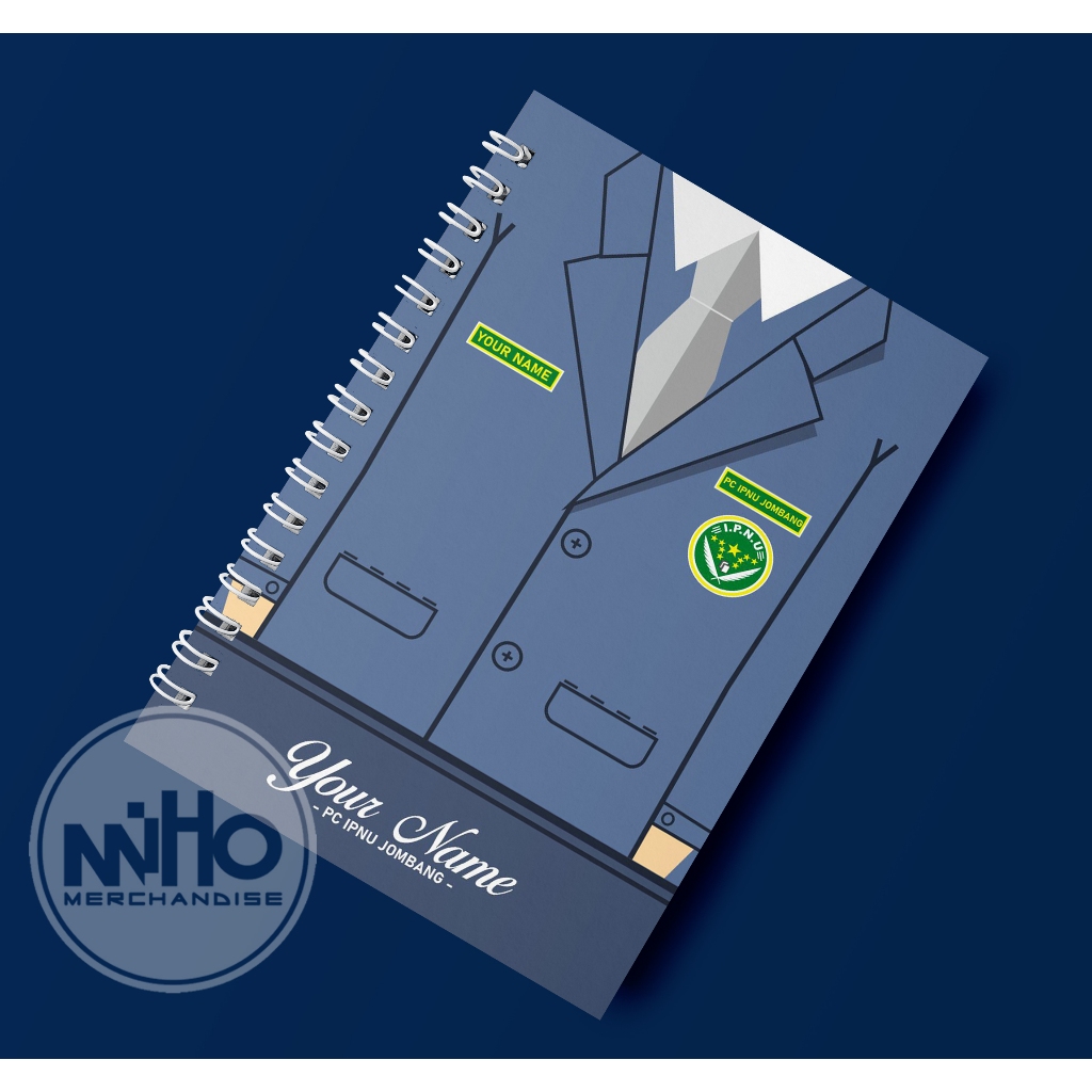 

Notebook Custom JAS IPNU / Kertas HVS / Hardcover / 60 lembar / Bergaris