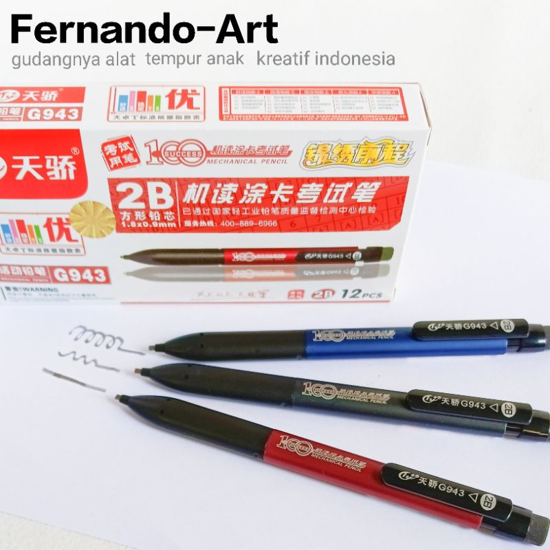 

Pensil Khot Mekanik KHALIGRAFI 2b G943 / Mechanical Pencil Calligraphy 2B 1.8x0.9mm