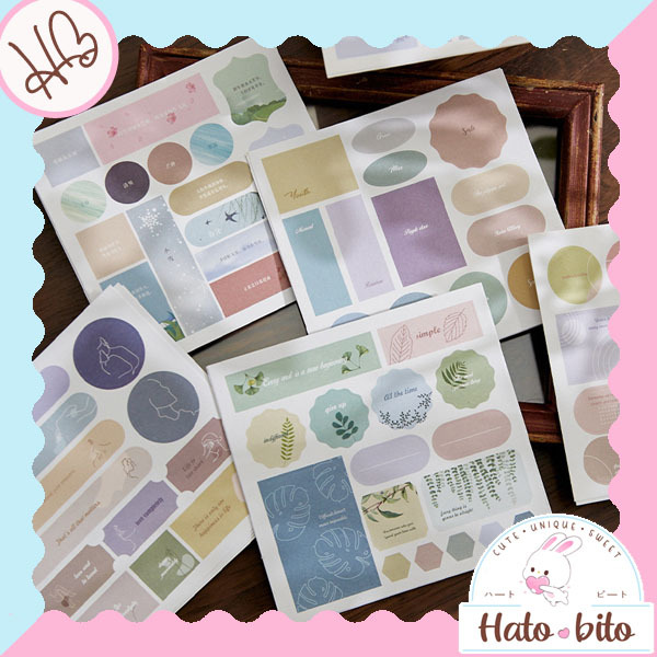 

1 set isi 3 lembar sticker wind whisper deco stiker estetik words quote sticker aesthetic diy journal HB1712