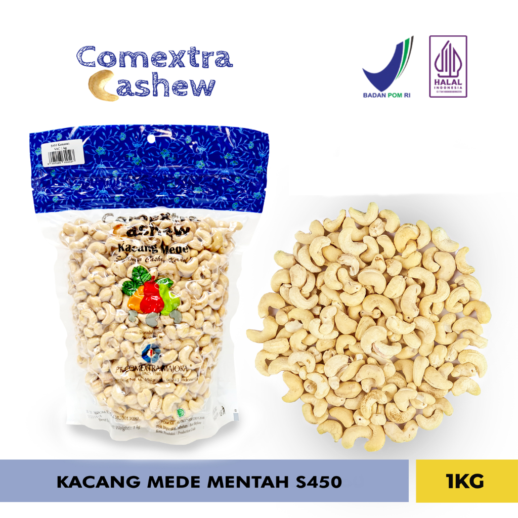 

Kacang Mede Comextra Mentah Utuh Super 450 1 Kg - Cashew Mete Mente