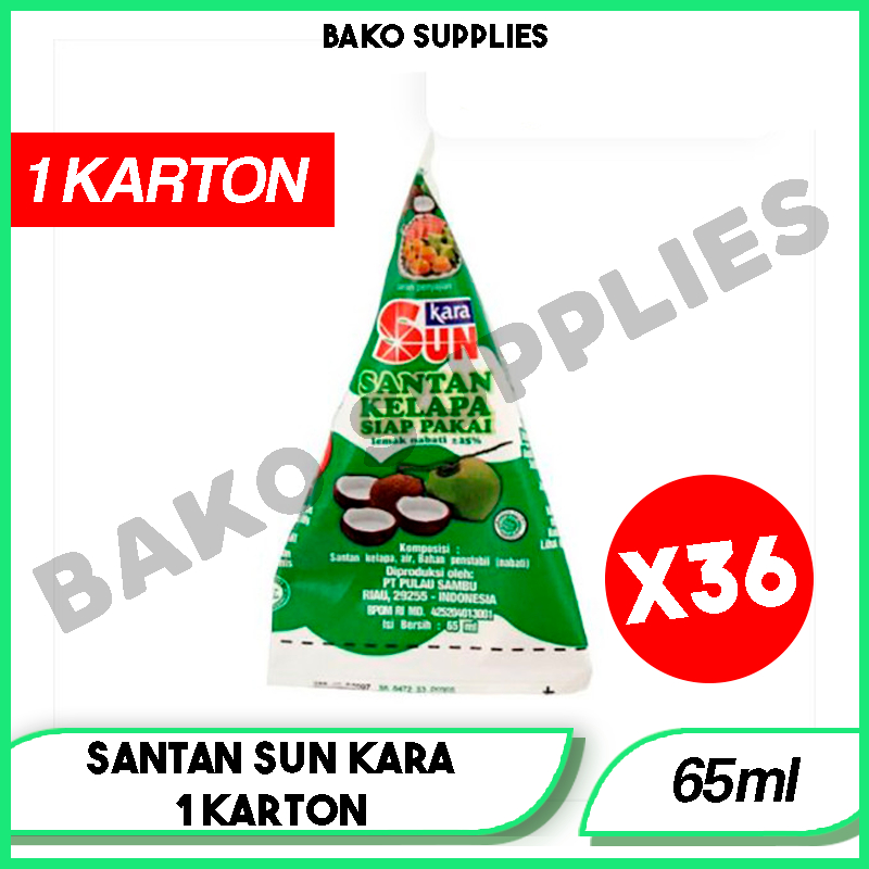 

SUNKARA SANTAN KELAPA CAIR KERUCUT ISI 36 [1 KARTON] @65ML | SUN KARA SANTAN KELAPA SIAP PAKAI