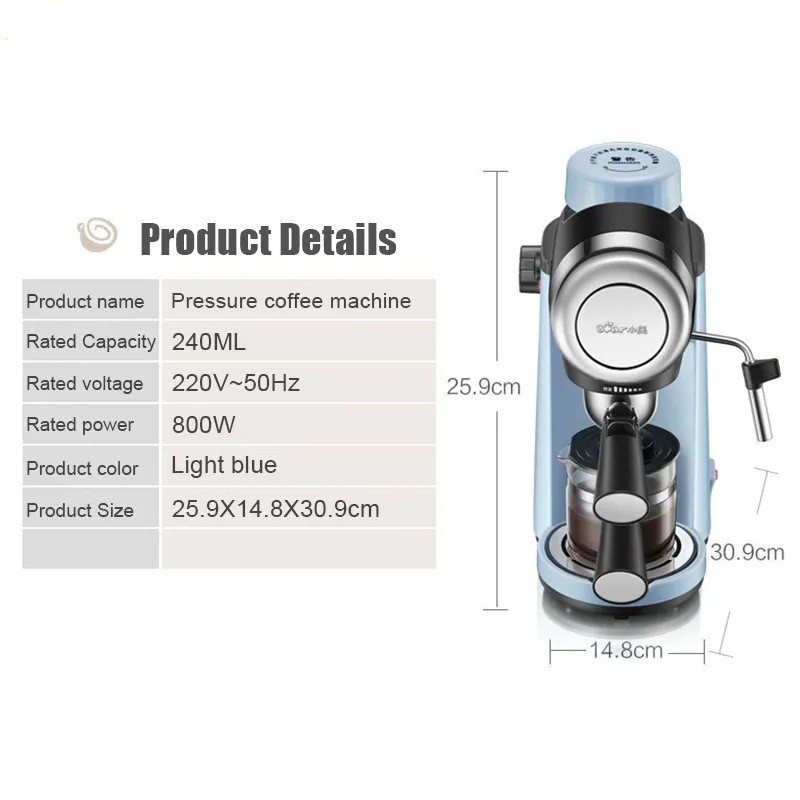 MESIN KOPI BEAR COFFEE MACHINE WITH FOAM MAKER ALAT PEMBUAT KOPI