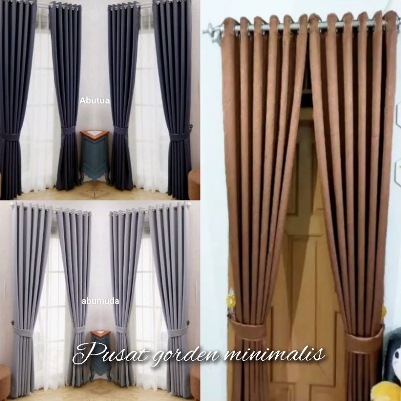gorden jendela/pintu bahan blackout tebal/gorden ruang tamu/korden kamar tidur