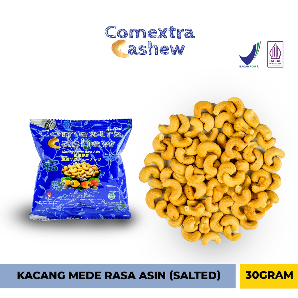 

Kacang Mede Comextra Cashew Rasa Asin / Salted 30 Gram