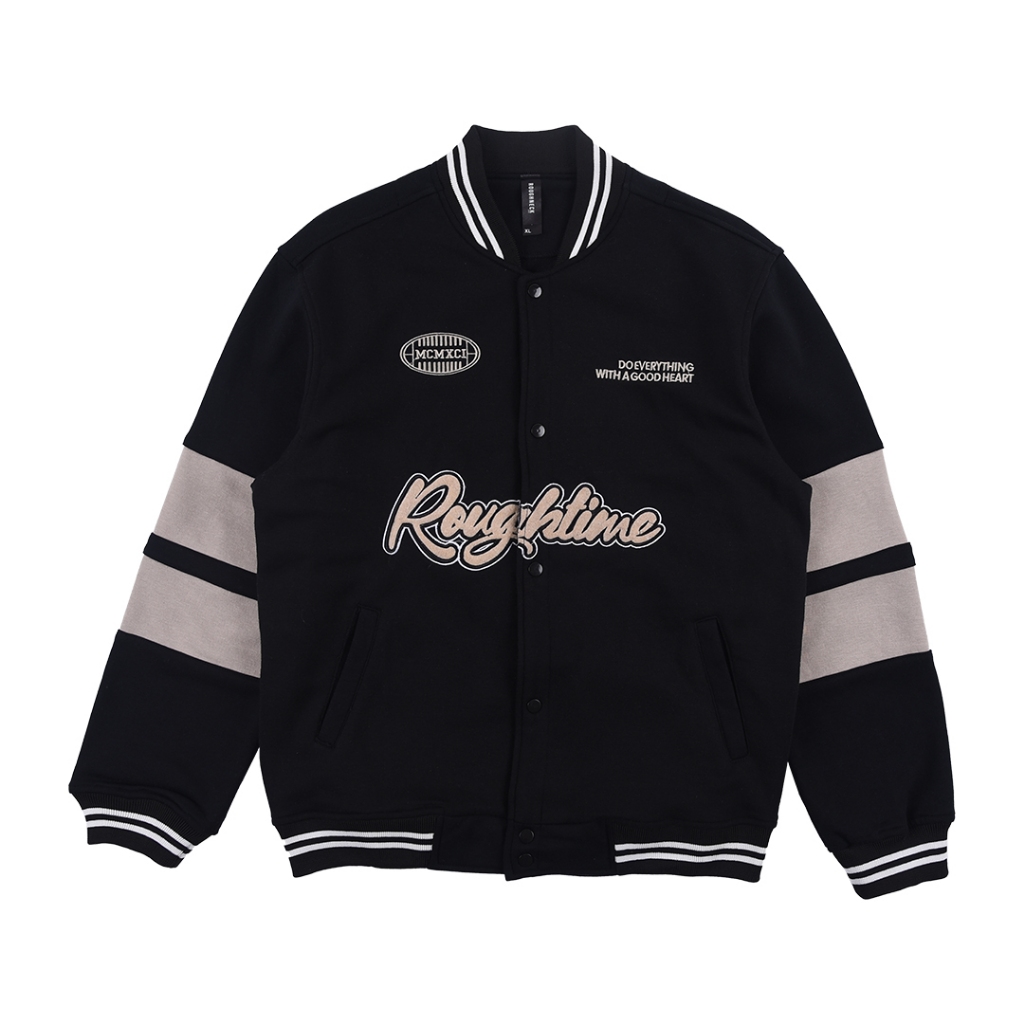 Roughneck VB024 Black Do Everything Varsity Jacket