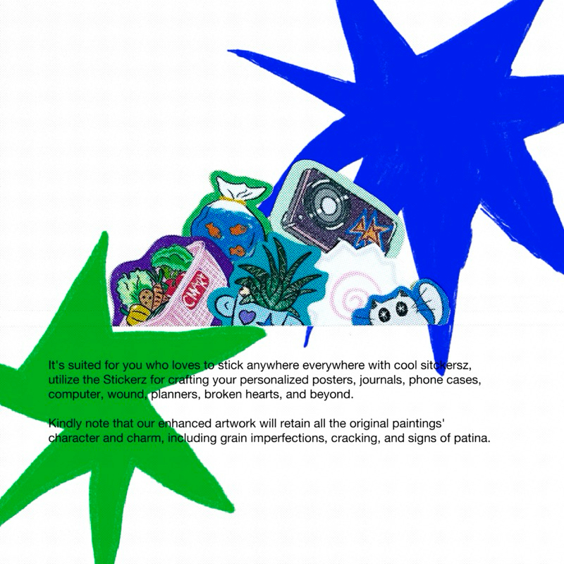 

STICKERZ GLITTER SET DIE CUT DECO Sticker (Made By Order)