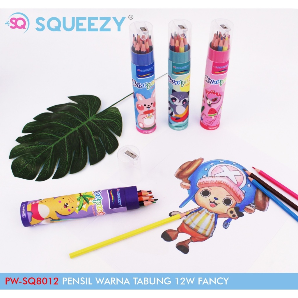 

SQUEEZY Pensil warna Tabung FANCY 12 warna (SQ-8012)