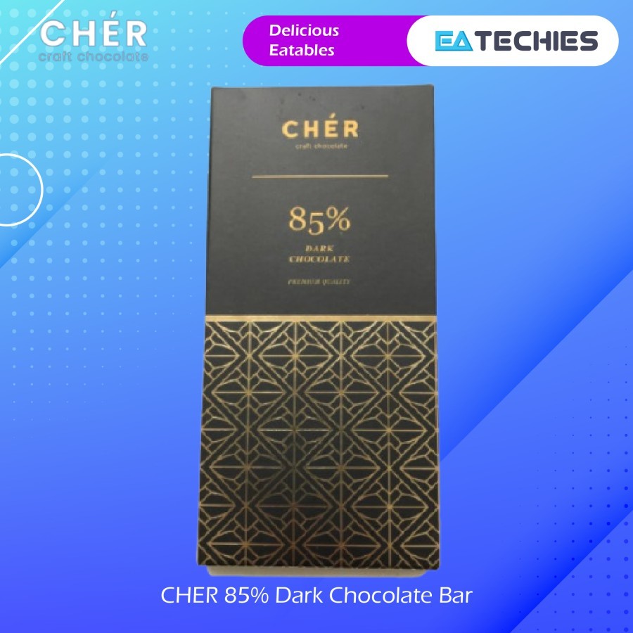 

Cher Premium Dark Chocolate 85% Coklat Cokelat Bar Lokal 100% HALAL