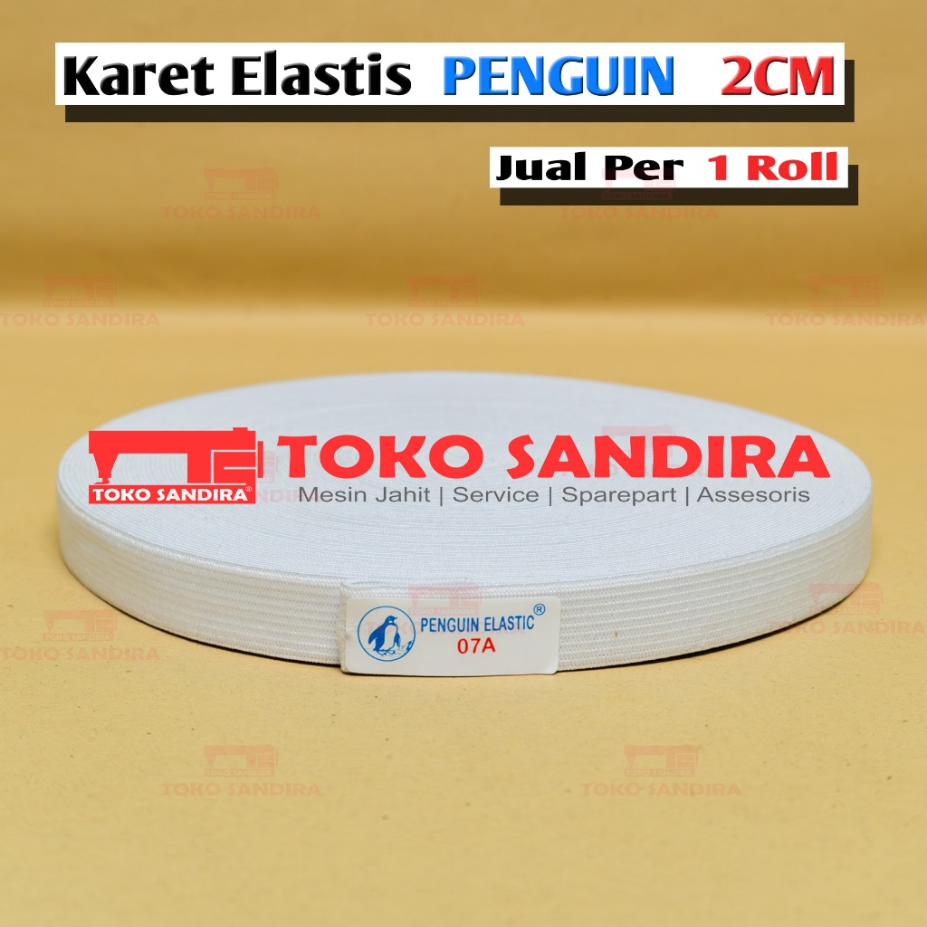 1 ROL KARET 07A/KARET PENGUIN 07P/KARET ELASTIS 2 CM/KARET MURAH/KARET ELASTIC PENGUIN 2 CM/KARET EL