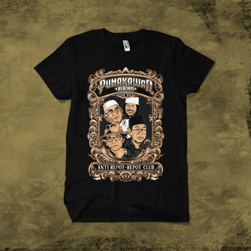 kaos muslim edisi cak nun, gus dur, punakawan reborn