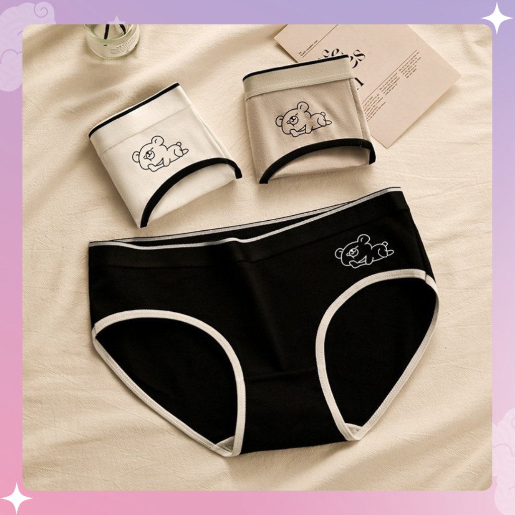 VO-CD1531 celana dalam wanita dewasa motif bear bahan bagus import realpict