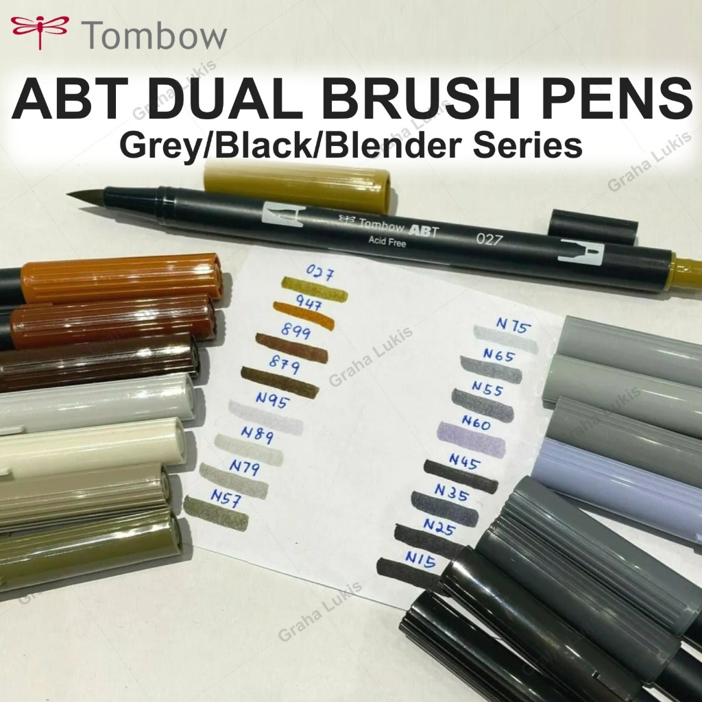 

Tombow ABT Dual Brush Pens Grey / Black / Blender Series