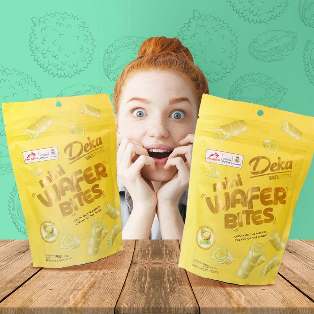 

deka mini wafer bites durian 80gr - deka mini wafer bites durian