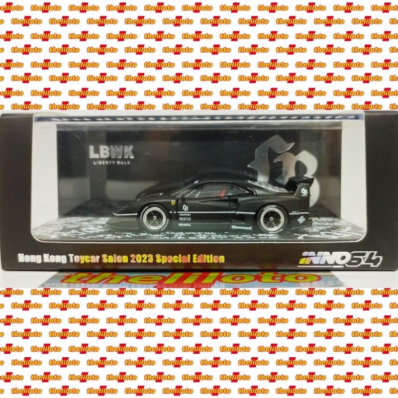 INNO64 LBWK F40 BLACK HITAM LIBERTY WALK HONG KONG TOYCAR SALON INNO 64 SPECIAL EDITION FERRARI