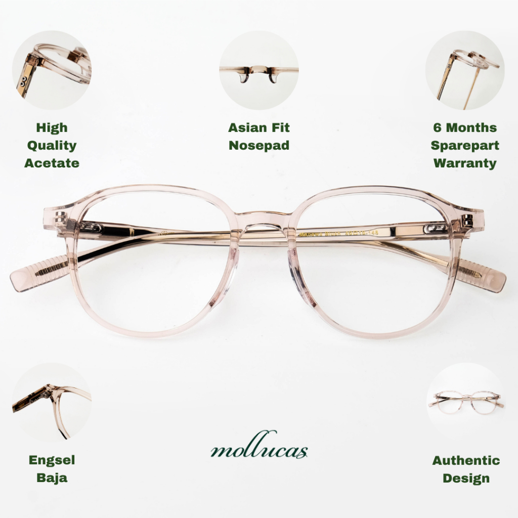 Mollucas - Mollucas Manawa C4 Blush- Frame Kacamata - Pria/Wanita - Minus/Silinder