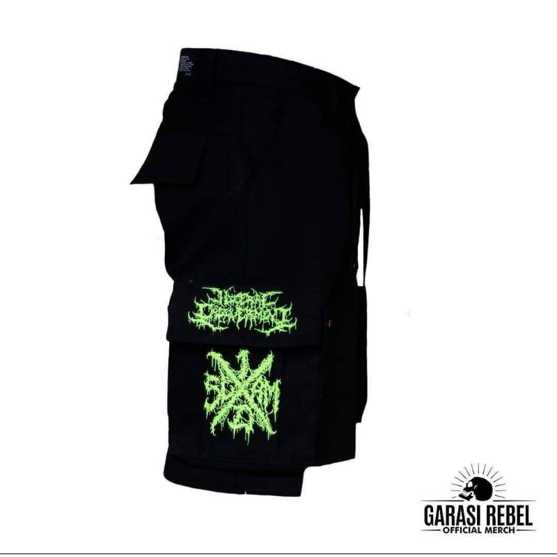 celana cargo pendek metal viscral cadeverment /cargo metal slimng gang/iddm