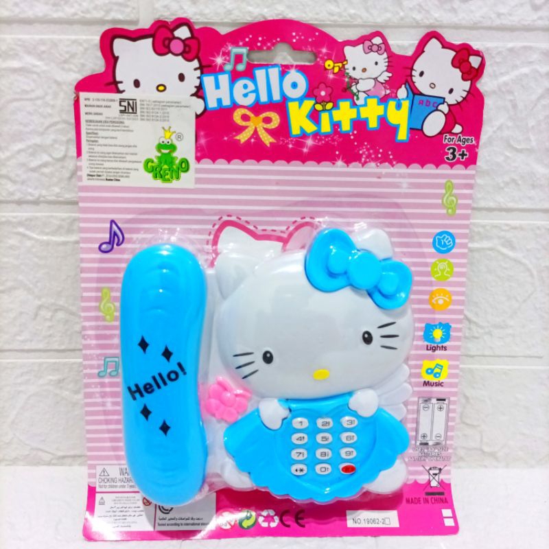Mainan Telepon Anak Karakter Hello Kitty & Doraemon- Telepon Mainan Ada Suara