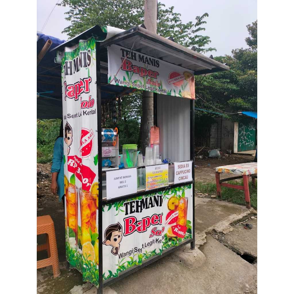 Gerobak Jualan Es Solo / Gerobak Es / Gerobak Es Teh Poci / Gerobak Es Kekinian