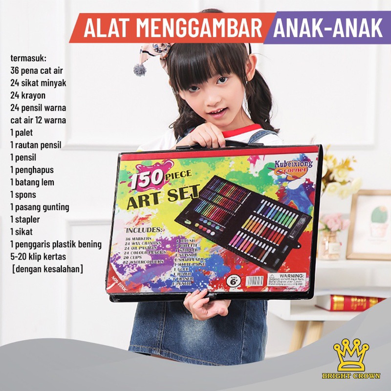 

Pensil Warna Crayon set isi 150 pcs Crayon Mewarnai (Alat Menggambar atau Mewarnai)