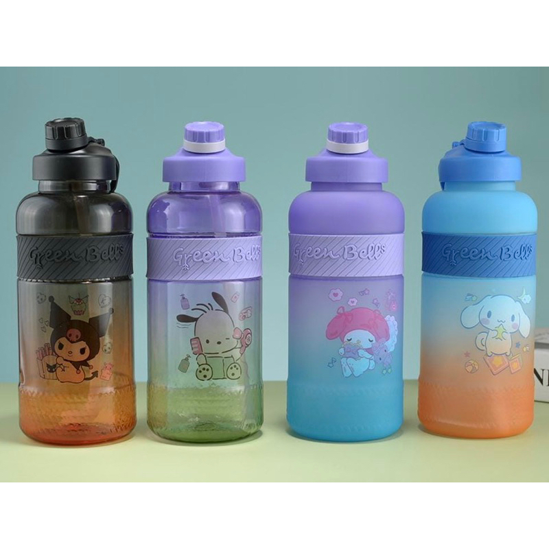 LRMS Botol Plastik+2D Stiker DIY  Handcarry Karakter Sanrio 1600ml BPA Free Sport Bottle Portable | 