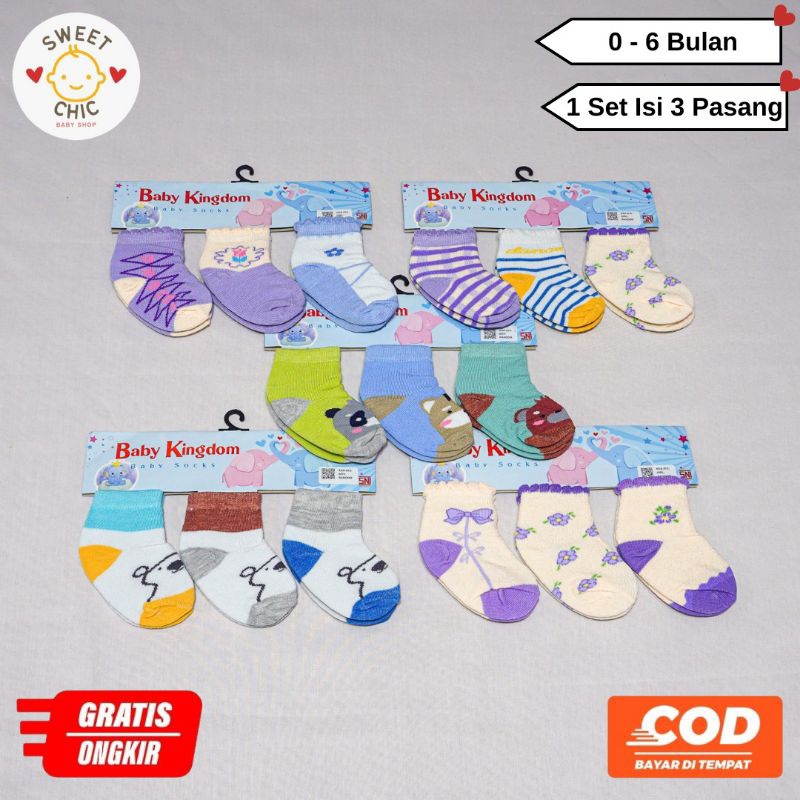 Kaos kaki bayi Baby Kingdom newborn 3 in 1 Murah Medan laki laki perempuan 0 6 Bulan kaos kaki bayi 