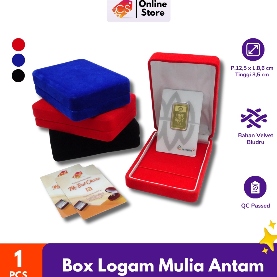 Ready  Tempat  Kotak Box Logam Mulia Antam  UBS Bludru Velvet promo hari ini