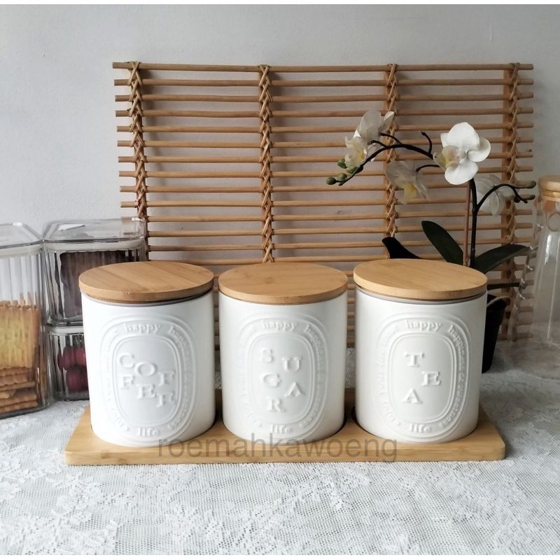Set toples canister coffee tea sugar/ Toples Gula Kopi Teh