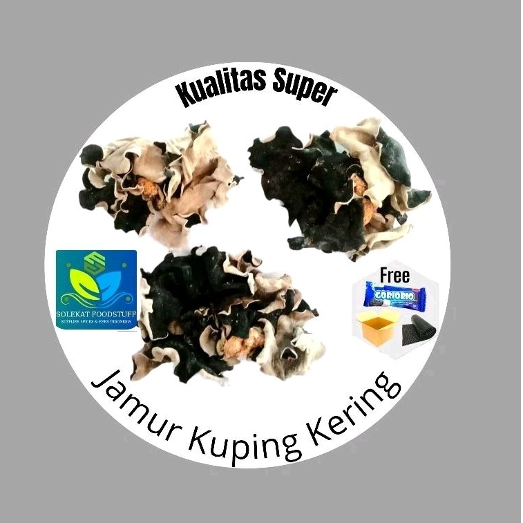 

Jamur Kuping Kering Hitam Super Grade A Kemasan 250 Gr