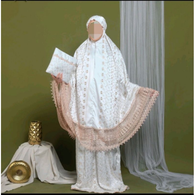 mukena sutra paris renda