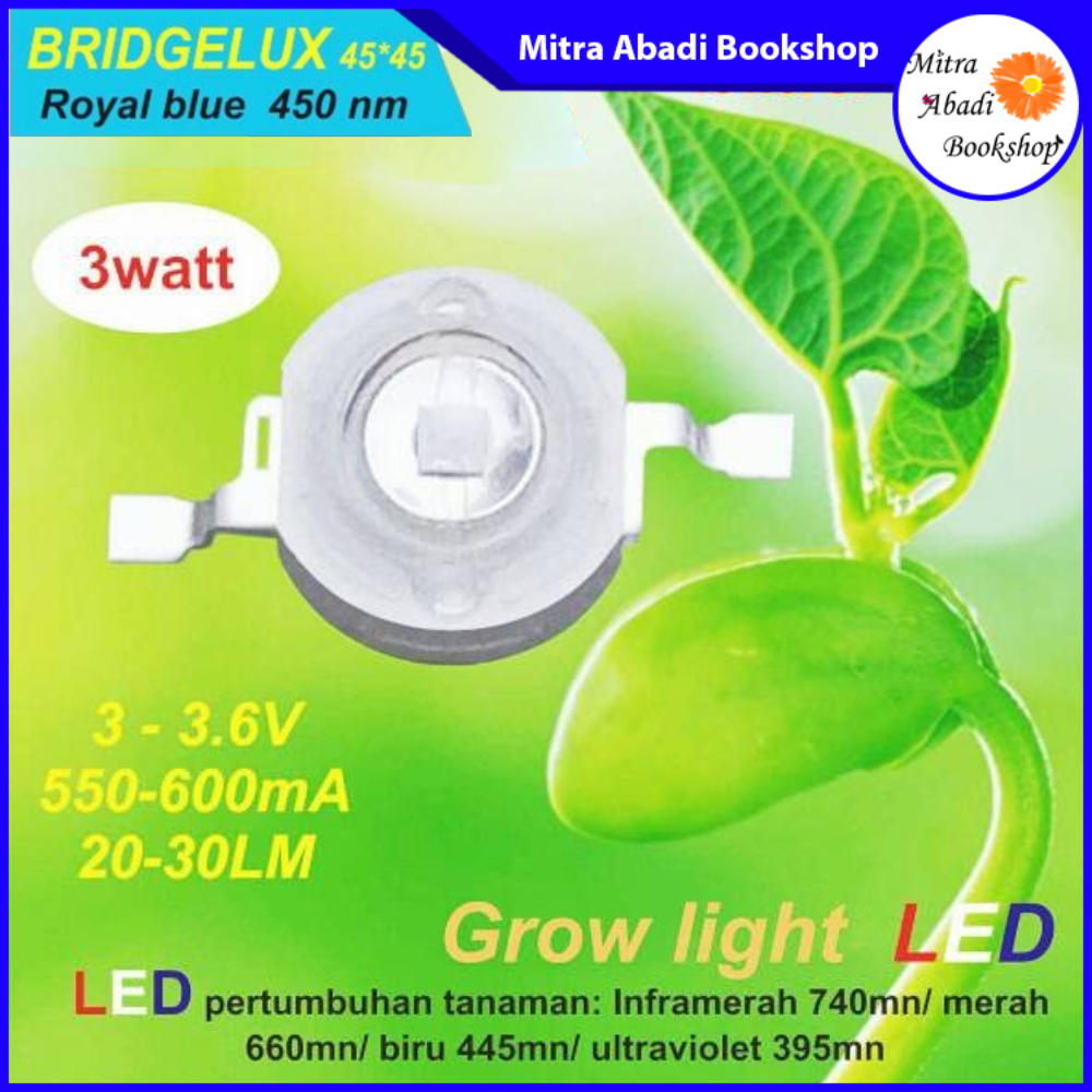 HPL 3W Bridgelux ROYAL BLUE Grow Plant 450 NM High Power LED