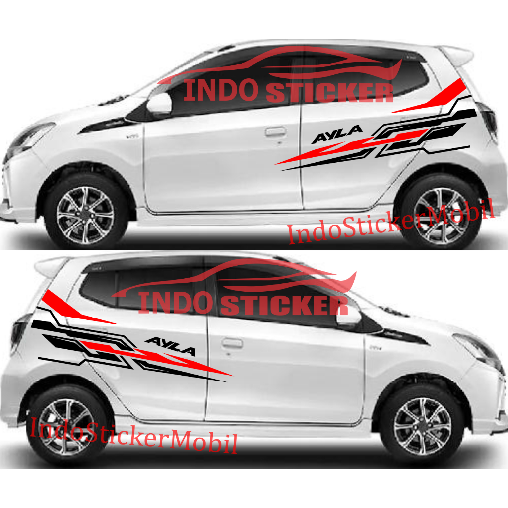 Sticker stiker mobil ayla striping sticker mobil daihatsu ayla brio march agya sirion custom text