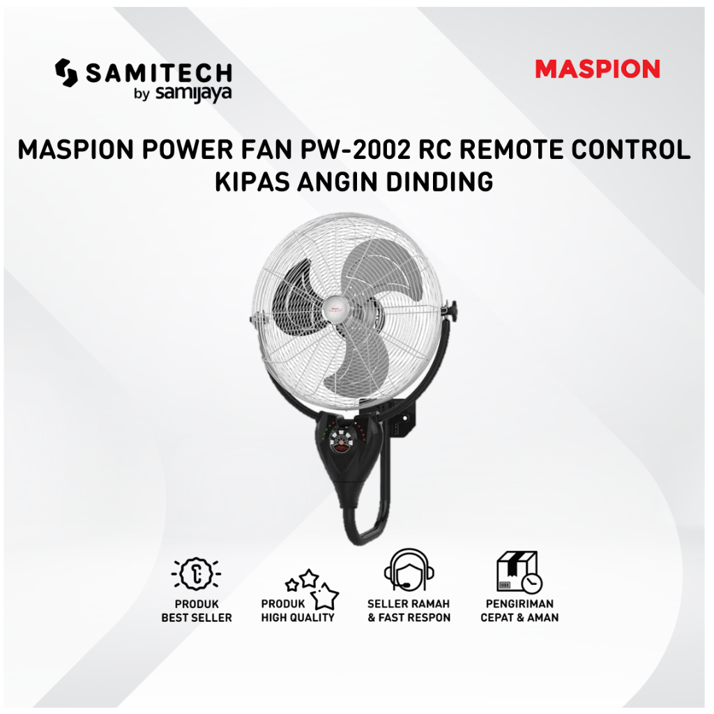 Maspion Power Fan PW-2002 RC Remote Control KIPAS ANGIN Dinding