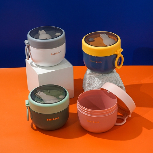 	 Terensu Lunch Box Wadah Makan Anak 600 ml Tempat Bubur Bayi Anti Tumpah	