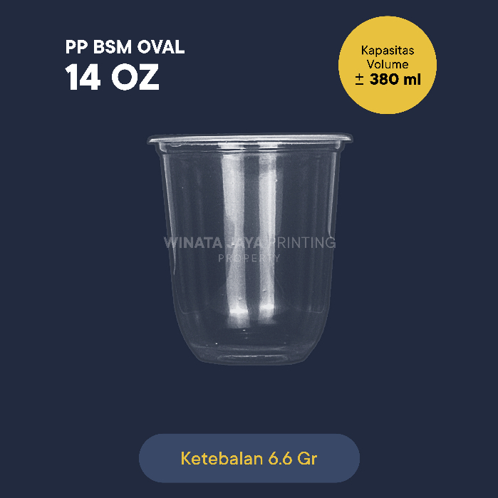 SABLON CUP + PLASTIC CUP / PLASTIK CUP OVAL 14 OZ (380 ml)